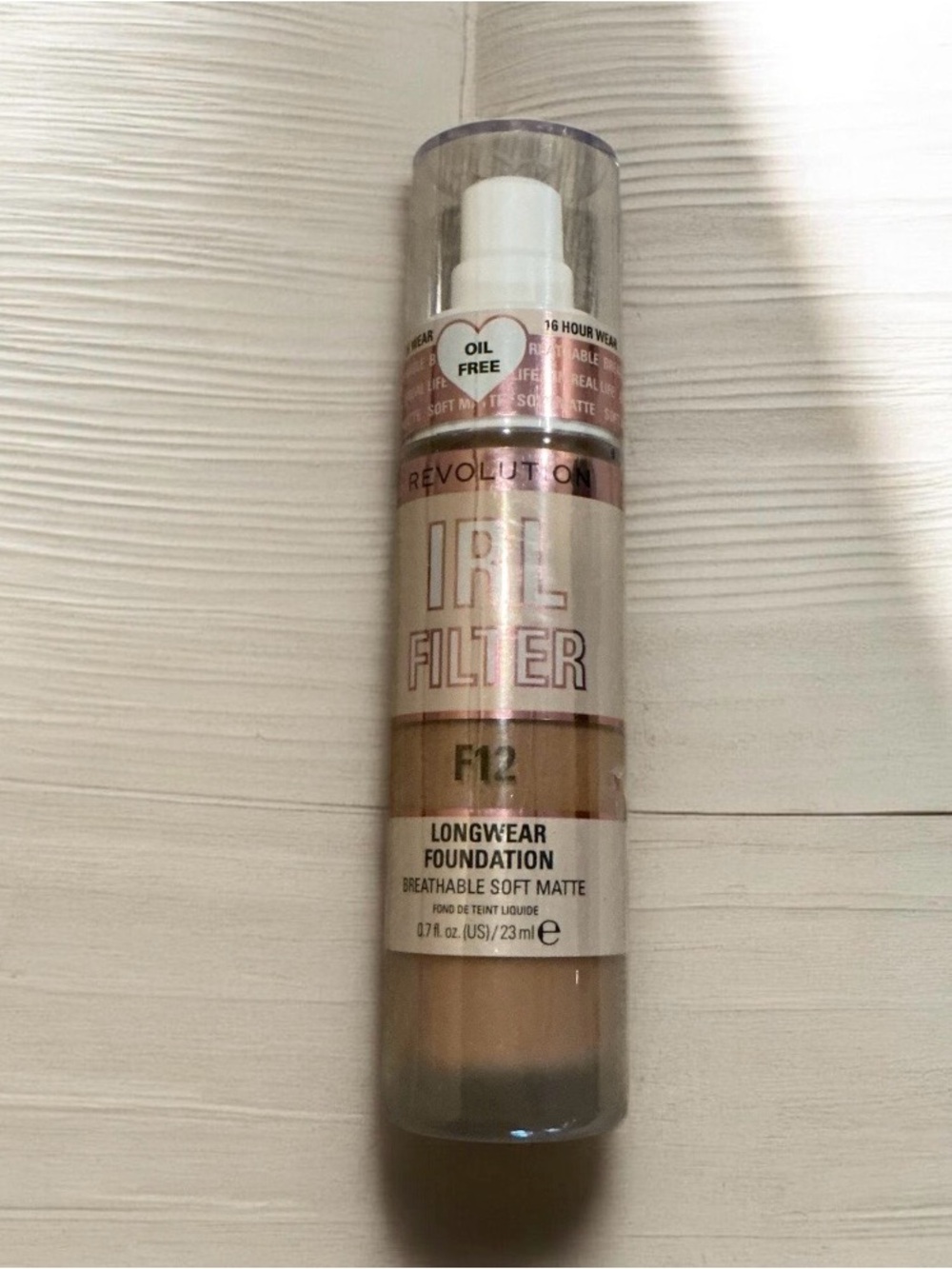 Revolution IRL Filter Longwear Foundation F12 - Beige and Rose Gold Pump